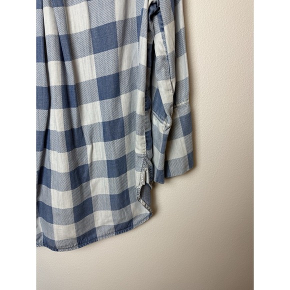 Cloth & Stone Womens Blue Plaid Button-Up Casual Tencel Shirt Large - Picture 7 of 8